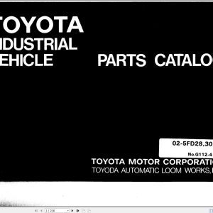 Toyota Forklift 02 5FD28 02 5FD30 Parts Catalog