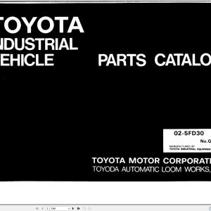 Toyota Forklift 02 5FD30 Parts Catalog