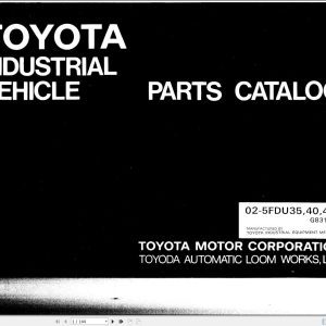 Toyota Forklift 02 5FDU35 02 5FDU40 02 5FDU45 Parts Catalog