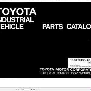 Toyota Forklift 02 5FGU35 02 5FGU40 02 5FGU45 Parts Catalog
