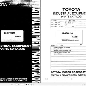 Toyota Forklift 02 6FDU30 Parts Catalog