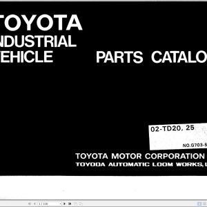 Toyota Forklift 02 TD20 02 TD25 Parts Catalog