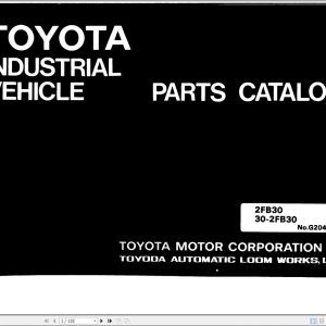 Toyota Forklift 2FB30 30 2FB30 Parts Catalog
