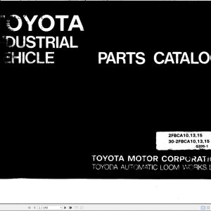 Toyota Forklift 2FBCA10 to 2FBCA15 30 2FBCA10 to 30 2FBCA15 Parts Catalog
