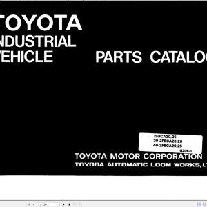 Toyota Forklift 2FBCA20 to 40 2FBCA25 Parts Catalog