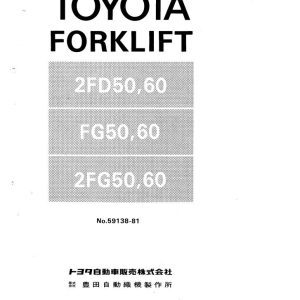 Toyota Forklift 2FD50 2FD60 FG50 FG60 2FG50 2FG60 Parts Catalog EN JP