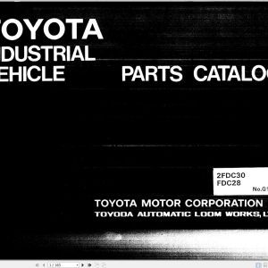 Toyota Forklift 2FDC30 FDC28 Parts Catalog