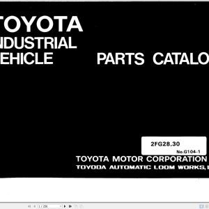 Toyota Forklift 2FG28 2FG30 Parts Catalog