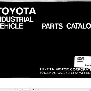 Toyota Forklift 3FD80 3FDE60 3FDE70 Parts Catalog