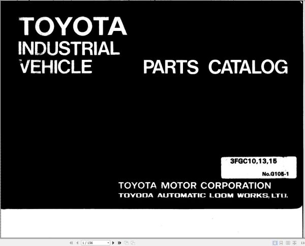 Toyota Forklift 3FGC10 3FGC15 3FGC13 Parts Catalog