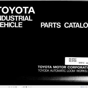 Toyota Forklift 40 2FG7 40 2FG9 Parts Catalog