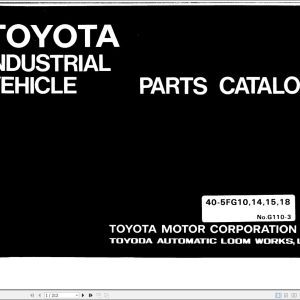 Toyota Forklift 40 5FG10 to 40 5FG18 Parts Catalog