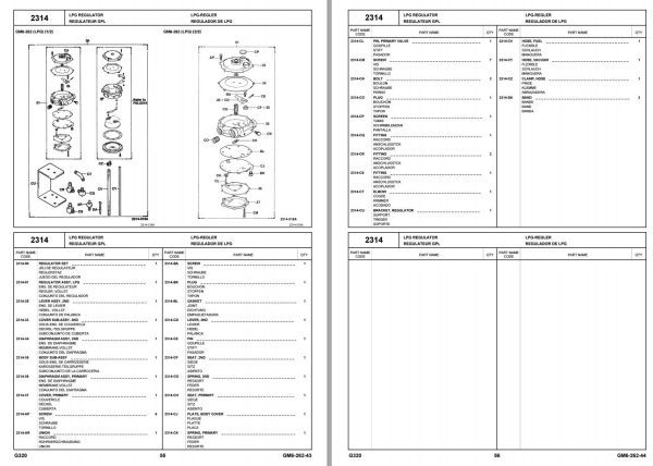 Toyota Forklift 52 6FG33 to 52 6FGE35 Parts Catalog EN DE FR ES 1