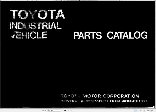 Toyota Forklift 52 6FGCU33 to 52 6FGCU45 Parts Catalog