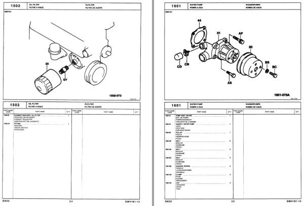 Toyota Forklift 52 6FGU30 Parts Catalog EN DE FR ES 1