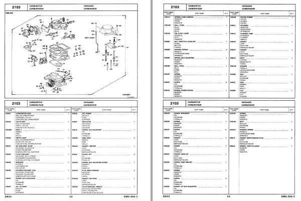 Toyota Forklift 52 6FGU33 to 52 6FGAU50 Parts Catalog EN DE FR ES 1