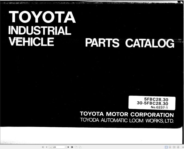 Toyota Forklift 5FBC28 5FBC30 30 5FBC28 30 5FBC30 Parts Catalog