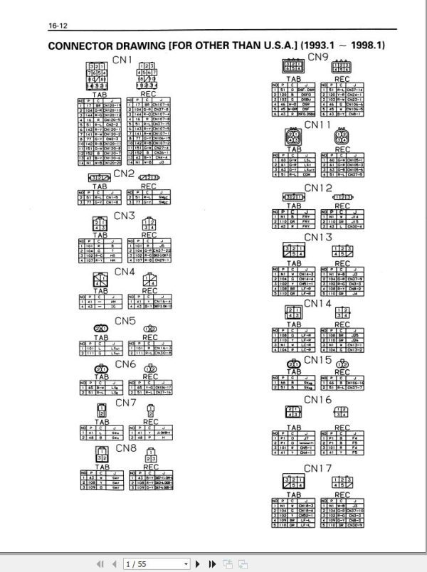 Toyota Forklift 5FBE10 to 5FBE20 Wiring Diagram