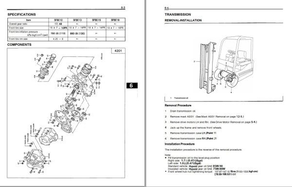 Toyota Forklift 5FBE10 to 5FBR20 Service Manual Parts Catalog 1