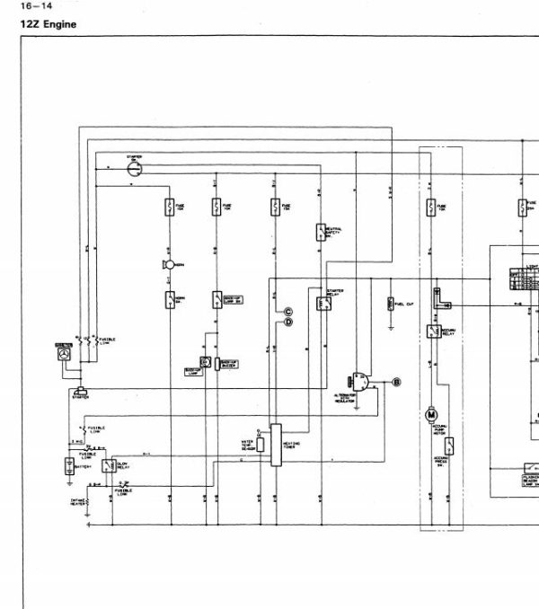 Toyota Forklift 5FD50 to 5FD80 5FG50 5FG60 5FDM60 5FDM70 CE007 Wiring Diagram 1