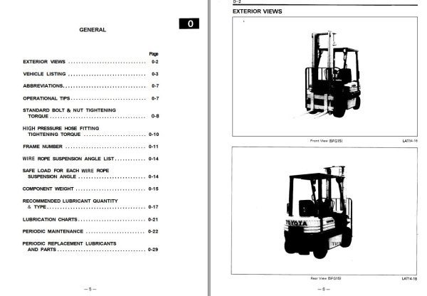 Toyota Forklift 5FG10 to 5FG30 5FD10 to 5FD30 Repair Manual
