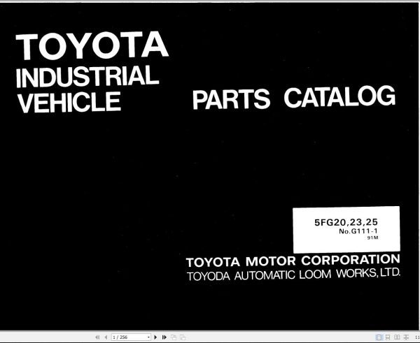 Toyota Forklift 5FG20 5FG23 5FG25 Parts Catalog