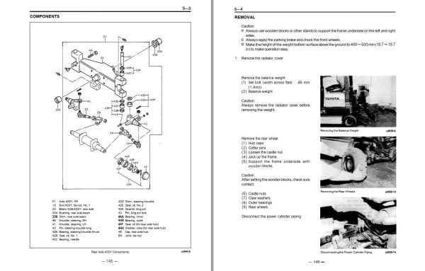 Toyota Forklift 5FGC10 to 5FGC15 Repair Manual Parts Catalog 1