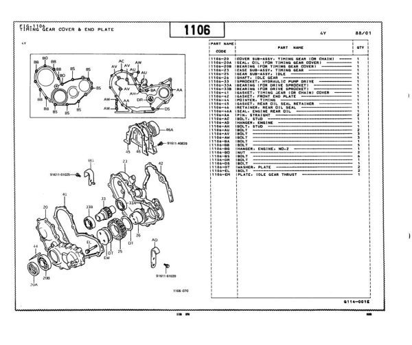 Toyota Forklift 5FGC18 to 5FGC25 Parts Catalog 1
