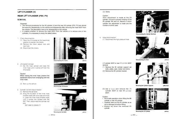 Toyota Forklift 5FGC18 to 5FGC30 5FDC18 to 5FDC30 Repair Manual Parts Catalog 1