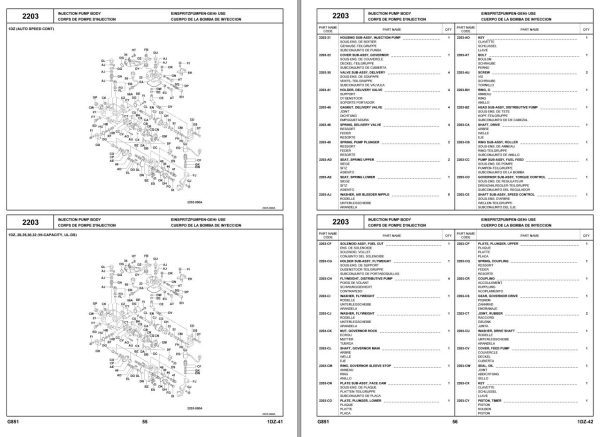 Toyota Forklift 62 8FDU15 to 62 8FDU30 Parts Catalog EN DE FR ES 1