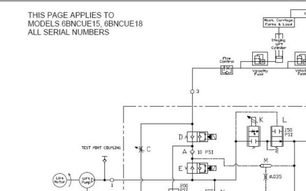 Toyota Forklift 6BNCUE Hydraulic Schematic