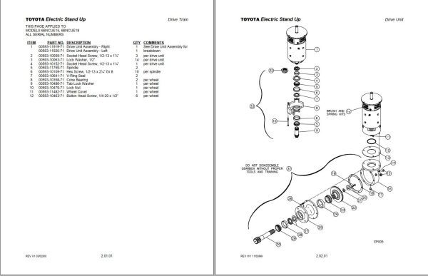 Toyota Forklift 6BNCUE15 6BNCUE18 Parts Catalog 1