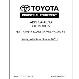 Toyota Forklift 6BRU18 6BRU23 6BDRU15 6BSU20 6BSU25 Parts Catalog