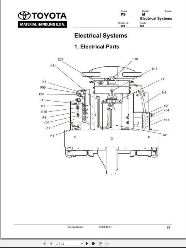 Toyota Forklift 6BWS10 to 6BWS13 Schematic Diagram