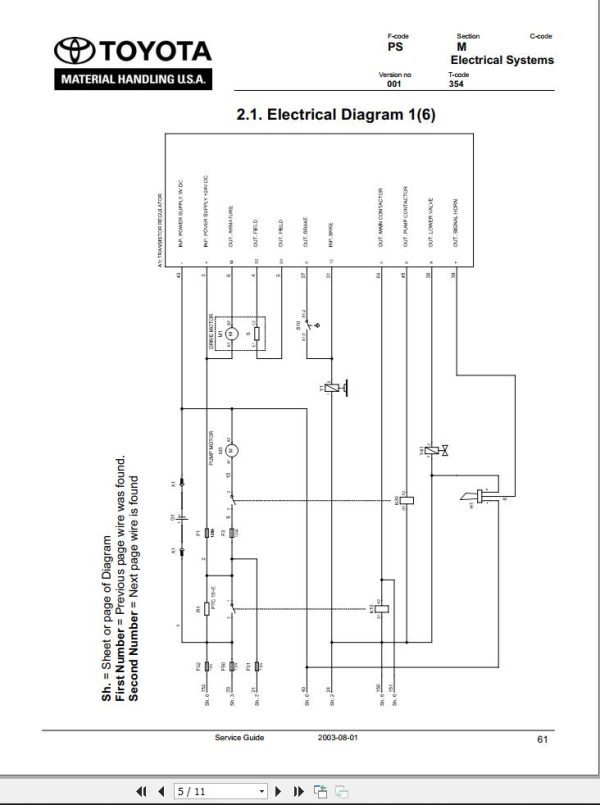 Toyota Forklift 6BWS10 to 6BWS13 Schematic Diagram 1