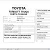 Toyota Forklift 6FGCU33 to 6FGCU45 Repair Manual Parts Catalog