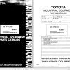 Toyota Forklift 6FGU15 to 6FGU30 6FDU15 to 6FDU30 Repair Manual Parts Catalog