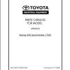 Toyota Forklift 6HBW20 Service Manual Parts Catalog