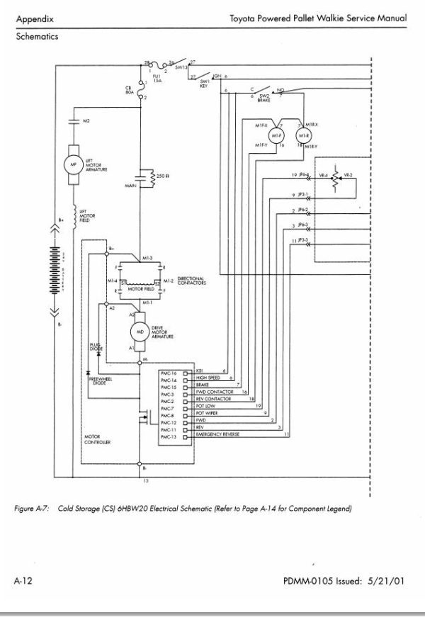 Toyota Forklift 6HBW20 Wiring Diagram 1