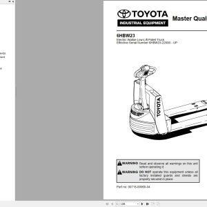Toyota Forklift 6HBW23 Service Manual Parts Book