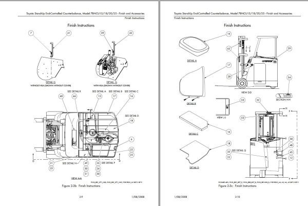 Toyota Forklift 7BNCU15 7BNCU18 7BNCU20 7BNCU25 Service Manual Parts Catalog 1