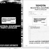 Toyota Forklift 7FB10 to 7FB30 7FBJ35 Repair Manual Parts Catalog
