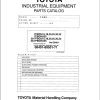 Toyota Forklift 7FBCU15 to 30 7FBCHU25 Parts Catalog