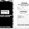 Toyota Forklift 7FGU15 to 7FGU32 7FGCU20 to 7FGCU32 Parts Catalog