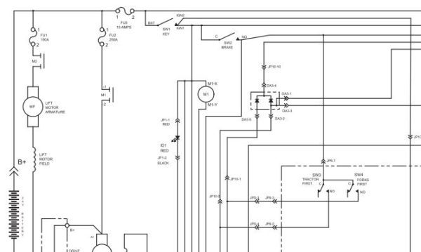 Toyota Forklift 7HBE30 7HBE40 Wiring Diagram 1