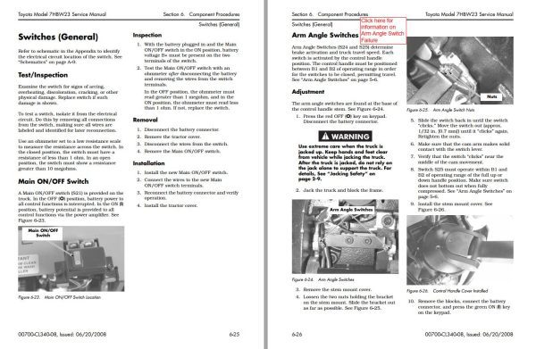 Toyota Forklift 7HBW23 Service Manual Parts Catalog 1