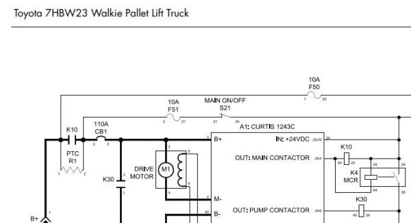 Toyota Forklift 7HBW23 Wiring Schematic