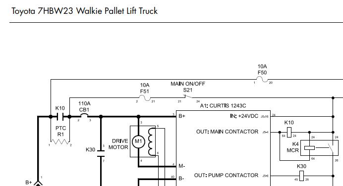 Toyota Forklift 7HBW23 Wiring Schematic