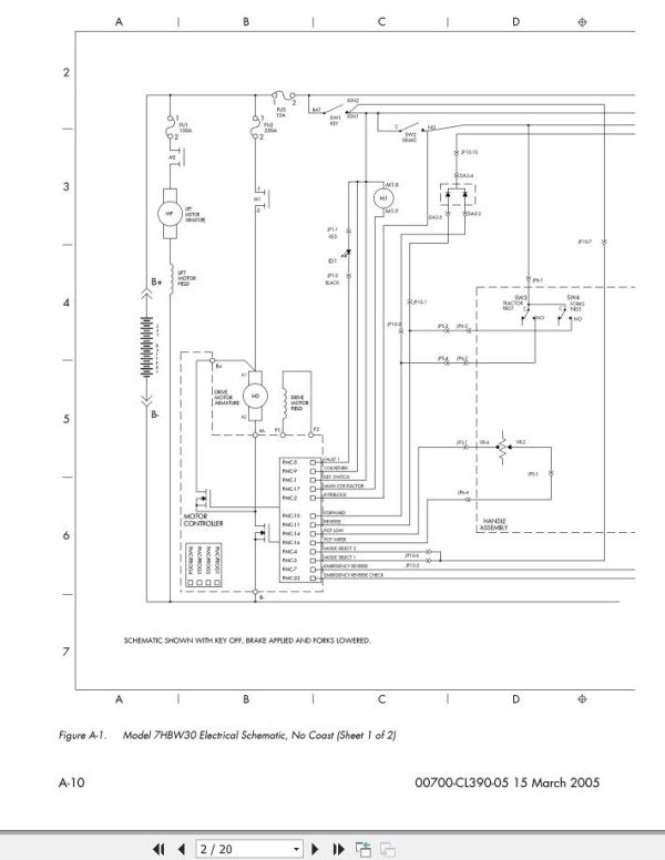 Toyota Forklift 7HBW30 7HBE30 7HBE40 7HBC30 7HBC40 7TB50 Wiring Diagram