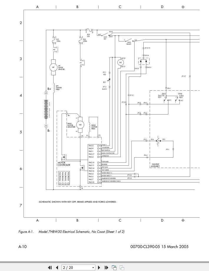 Toyota Forklift 7HBW30 7HBE30 7HBE40 7HBC30 7HBC40 7TB50 Wiring Diagram
